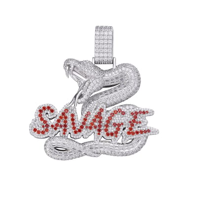 Juwelier Zwartevalk - Zilveren (gerhodineerd) slang hanger savage - 24.326