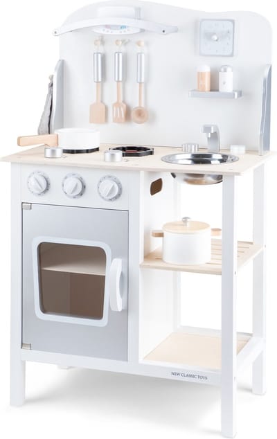 New Classic Toys® Houten Kinderkeuken Wit - Inclusief Accessoires - Aanrechthoogte is 55 centimeter