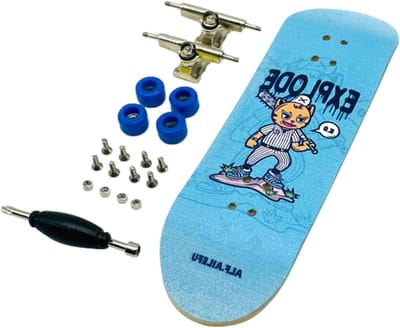 Mini Skateboards - Vinger Speelgoed - Vingersport Oefenen - Gemaakt van Esdoornhout - 10 cm Lengte - Meerkleurig