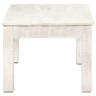 vidaXL - Salontafel - 110x60x45 - cm - massief - mangohout - wit