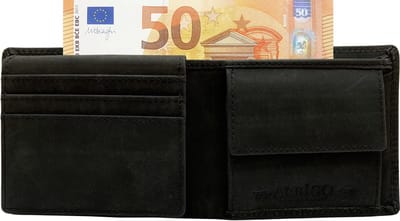 Portemonnee Heren - Portefeuille Heren - Arrigo Portemonnee - Billfold model  Zwart Buffelleer