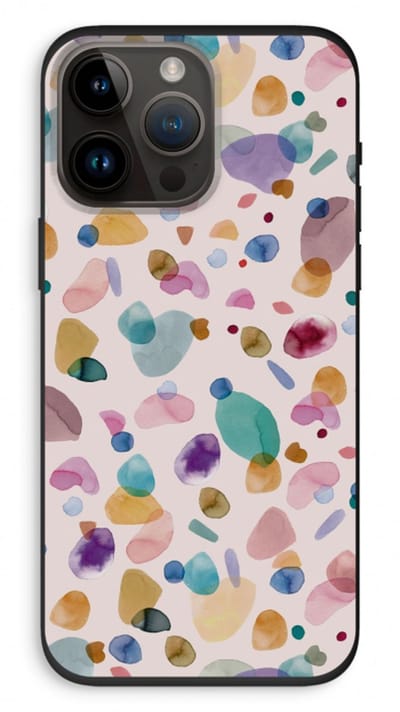 Case Company® - Hoesje geschikt voor iPhone 14 Pro Max hoesje - Terrazzo Memphis - Biologisch Afbreekbaar Telefoonhoesje - Bescherming alle Kanten en Schermrand