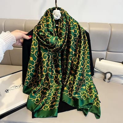 Mode Imprimé Léopard Foulard Femme Été Protection Solaire Grand Châle Fleurs Peinture à l'Huile Foulard Long Haut de Gamme One Size black