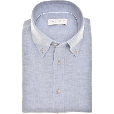 John Miller Overhemd Slim Fit  Blauw 5142705