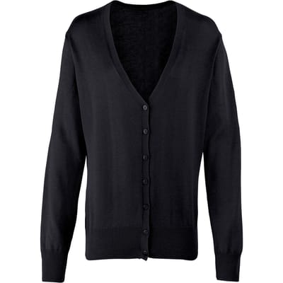 Premier Dames/Dames Katoen Acryl V Hals Vest (Zwart)