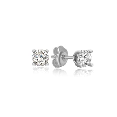 Geboortesteen April Diamant Oorknop Zilver (925 Sterling Zilvergehalte) Trendy Minimalistisch Zilver Oorknop Meisje | Cadeau Voor Vrouw