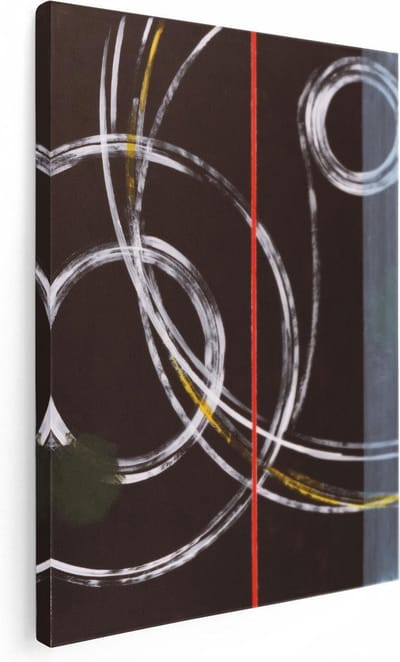 Artaza Canvas Schilderij Abstracte Kunst - 30x40 cm - Klein - Muurdecoratie Woonkamer - Wanddecoratie Zwart Wit - Kamer Accessoires
