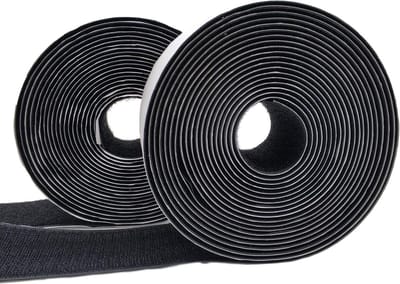Dubbelzijdig Klittenband - Zelfklevende Tape - Montage en Organisatie - Industriële Kwaliteit Nylon - 5 Meter x 50 mm - Zwart