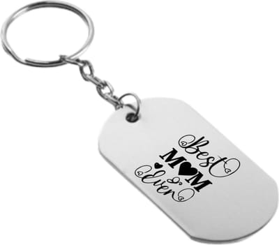 Akyol - best mom ever sleutelhanger - Moeder - mama - moederdag - cadeau - verjaardag - 54 x 29mm
