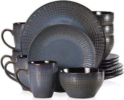 Verdant Zafiro Serviesset - 16 delig - 4 persoons - Donkergroen - Dinerborden - Bordenset - Diepe borden - Ontbijtborden - Servies - Keukenservies