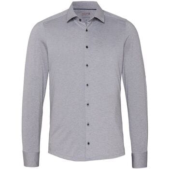 Pure Shirt Melange Grey - Maat 38 - Heren - Overhemden Formeel