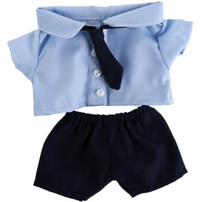 Poupée en Peluche Remplie Style Preppy en Coton Vêtements Doux Mignon 20cm Poupée Jouets en Peluche Vêtements Dessin Animé Kawaii Idol Poupée en Peluche Vêtements gray