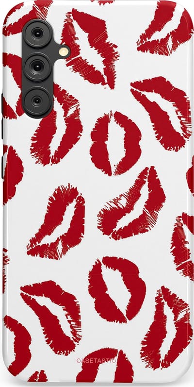 Casetastic Hoesje Geschikt voor Samsung A34 (5G) - Stijlvolle Beschermende Duo-layer Case - Liefdeskusjes Rood Zoenen
