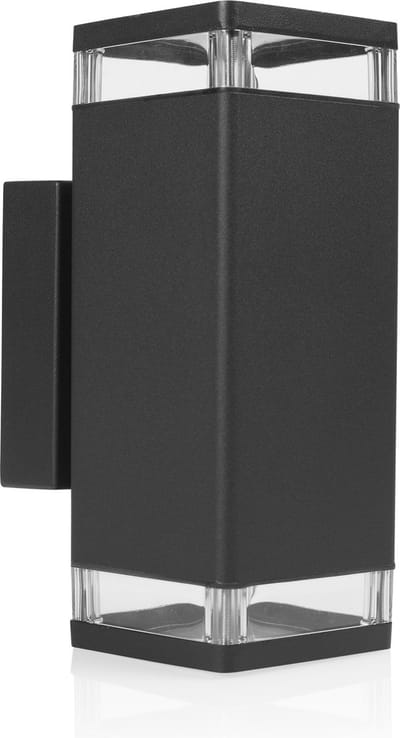 Smartwares OOL-50019 - Wandlamp Tweezijdige buitenlamp - GU 10 fitting - 235 x 90 x 130 mm - Zwart