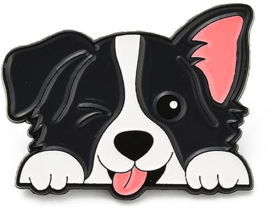 Pin hond, bordercollie, cute, enamel pin, huisdier, broche, kledingspeld