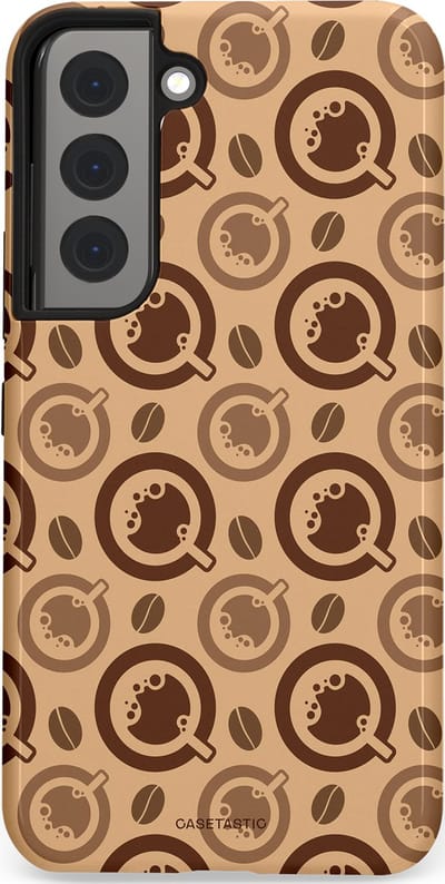 Casetastic Hoesje Geschikt voor Samsung S22 - Stijlvolle Beschermende Duo-layer Case - Cappuccino Ontwerp