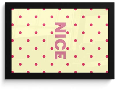 Poster in lijst - Fotolijst 30x20 cm - Posters - Nice - Stippen - Roze - Geel - Posterlijst zwart - Decoratie - Wanddecoratie woonkamer - Muurdecoratie slaapkamer