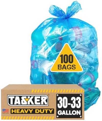 Grote recycling vuilniszakken, 33 gallon, 100 stuks, 1,2 mil dikte voor keuken en kantoor afval