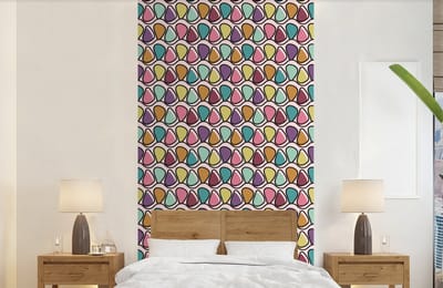 Behang - Fotobehang Patroon - Ovaal - Pastel - Breedte 120 cm x hoogte 240 cm