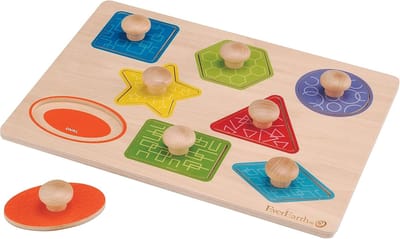 Houten Vormenpuzzel - Kleuren Sorteren - Ontwikkeling Kind - FSC Gecertificeerd Hout - 30 x 22.5 cm - Kleurrijk