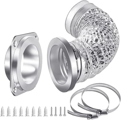 Ulisem - Magnetische droogafvoerconnector - Luchtdichte afdichting - 0.8 meter slang - 10 cm diameter - 2 slangklemmen - Eenvoudige installatie - Hittebestendig - Geschikt voor wasruimte en airconditioner