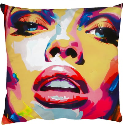 Sierkussens - Kussentjes Woonkamer - 50x50 cm - Vrouw - Gezicht - Kleurrijk