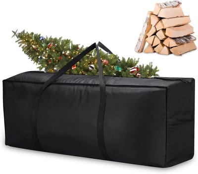 QTTVBTNA – Opbergtas Beschermhoes – Waterafstotende Oxford Opbergtas met Handgrepen – Voor Tuinkussens, Kussens, Outdoor Meubelbescherming en Kerstboom Opberging – 122x39x55 cm