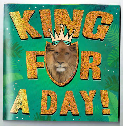 Wenskaart - muziekkaart - kaart met muziek - wenskaart met licht - wenskaart hologram - wenskaart dieren - verjaardag - van harte gefeliciteerd - verjaardag kind - wenskaart 3D - king for a day - feel good