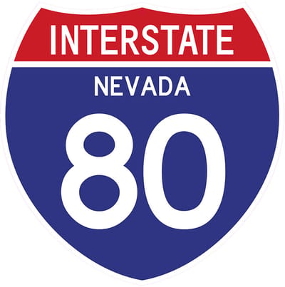 Signs USA - wandbord - dibond - Interstate 80 - Nevada - 39 x 39 cm