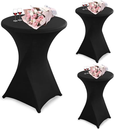 Stretch statafelhoezen - 3 Stuks, Antislip, Afneembaar en Wasbaar - Voor Bar, Eetkamer, Bruiloft, Feest en Cocktailtafels tot 85 cm