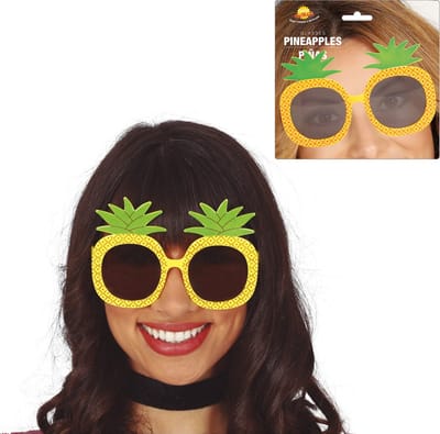 Guirca Carnaval/verkleed party bril Ananas - 2x - Tropisch/Hawaii thema - plastic - volwassenen