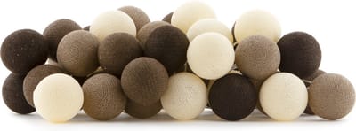 Cotton Ball Lights - LED lichtslinger voor binnen - Handgemaakt en Fairtrade - 50 lampjes - Brown