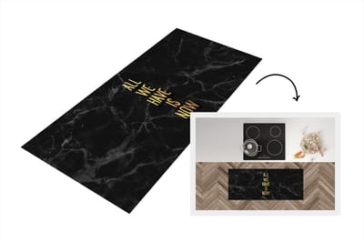 Keukenloper - Loper keuken - Quotes - Spreuken - Goud - Marmer - 120x50 cm - Keukenloper vinyl
