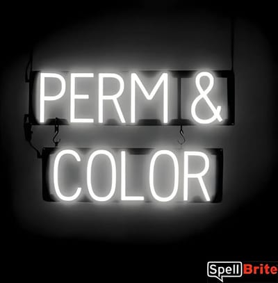PERM & COLOR - Lichtreclame Neon LED bord verlicht | SpellBrite | 59 x 38 cm | 6 Dimstanden - 8 Lichtanimaties | Reclamebord neon verlichting