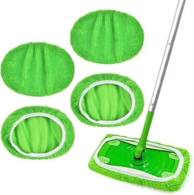 Herbruikbare Mop Pads voor Swiffer Vloermoppen - 4 Stuks Vervangbare Microvezel Mop, Geschikt voor het Reinigen van Harde Vloeren en Diverse Oppervlakken
