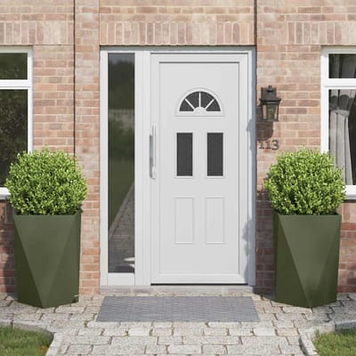vidaXL Plantenbak 2 st Olijf Groen 50 x 50 x 75 cm Staal