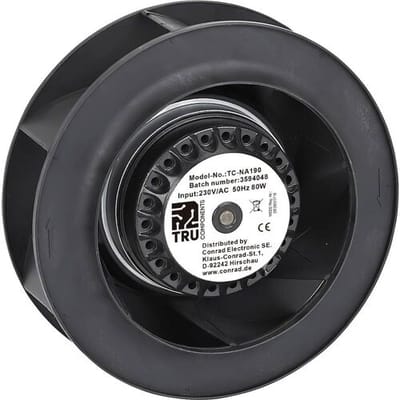 TRU COMPONENTS TC-NA190 Radiaalventilator 230 V/AC 570 m³/h (Ø x h) 190 mm x 68.5 mm