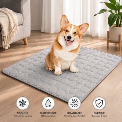 Nazik Living Koelmat voor honden - Zelfkoelende hondenmat - L 70x55cm - IJs zijde - zonder gel - voor thuis, onderweg en in de auto