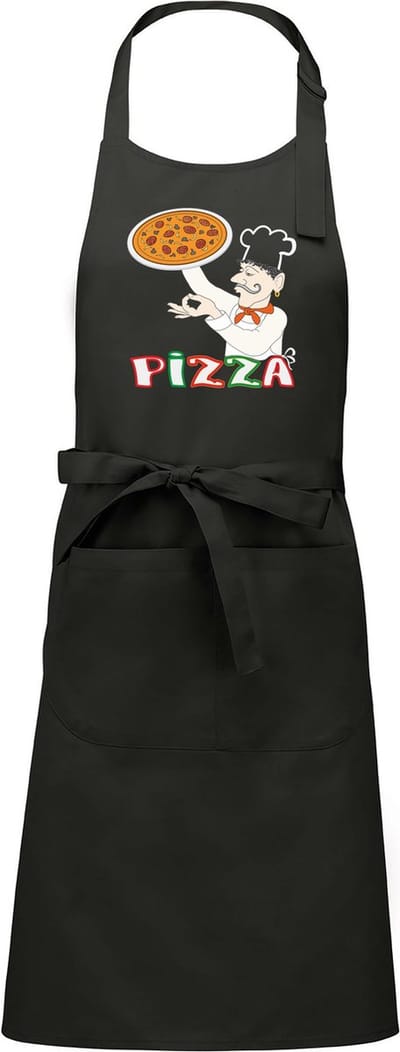 Luxe keukenschort - Pizza - Chique grijs