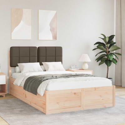 vidaXL - Bedframe - met - Gevoerde - Hoofdbord - Taupe - 120 - x - 200 - cm