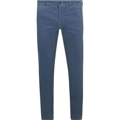 Suitable Chino broek Plato Corduroy Blauw - Maat 54 - Heren - Ribstructuur - Volwassen mannen - Mannen broeken