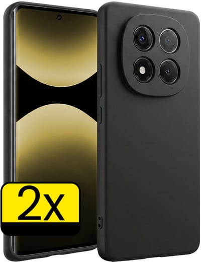 Hoesje - 2 Stuks - Geschikt voor Xiaomi Redmi Note 14 Pro - Sterk & Shockproof - Case Siliconen - Back Cover - Telefoon Hoes - Telefoonhoesjes - Zwart