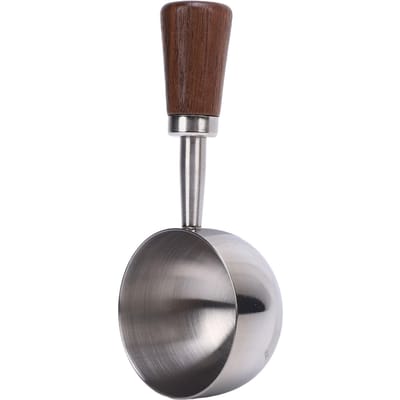 Koffieschep Vintage Boon Thee Maatschepje Retro 304 Roestvrij Staal Korte Houten Handgreep Keukengerei om te Serveren L gray