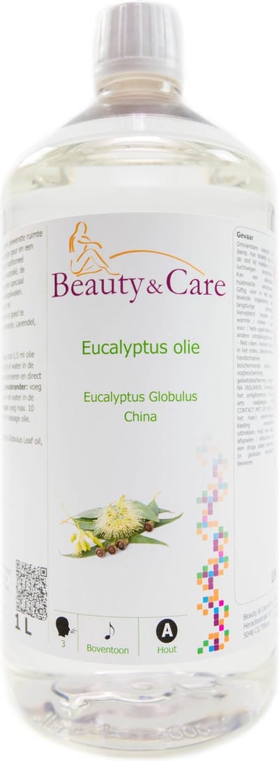Beauty&Care® Eucalyptus Etherische olie - Eucalyptus - voor aromadiffusers, aromabranders en aromastones - Eucalyptus Globulus olie - 100% puur - Geuren met Etherische Olie - Verzorging & Accessoires - 1 Liter fles