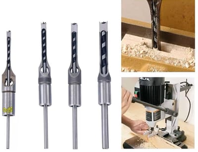 Ortho® - Vierkante gatenboor Set - Stemboor - 6,4 mm - 8 mm - 9,5 mm - 12,7 mm - Hout - 4 Stuks