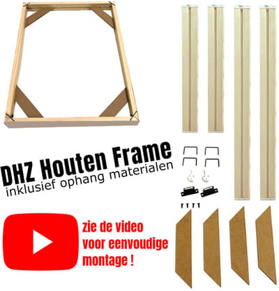 Allernieuwste.nl® Houten Frame voor Canvas Doek 60 x 60 cm - Diamond Painting - Schilderen op nummer - Kunst aan je muur