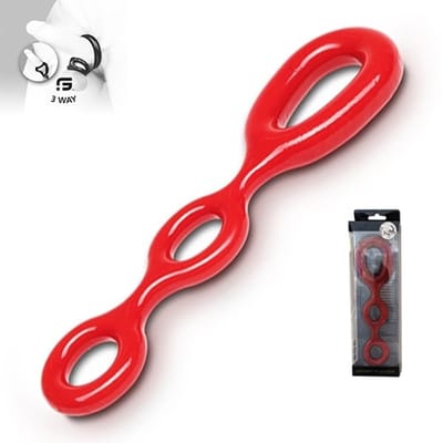Sport Fucker 3 way cockring (op verschillende manieren te gebruiken) - rood