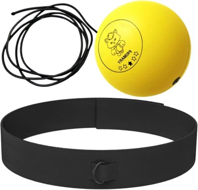 Boksreflexbal Set - Training Bal - Verbeteren Coördinatie - PU Schuim Materiaal - 15 cm Breed - Geel