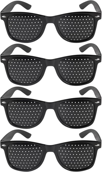 Omgoods - Set van 4 Pinhole Brillen voor Oogtraining en Ontspanning