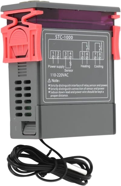 Digitale Temperatuurregelaar - Thermostaat STC-1000 - Aquarium Terrarium - Koelen en Verwarmen - 110-220V - Zwart